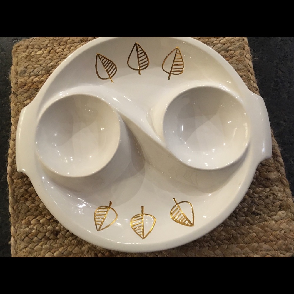 Vintage Miramar of California white snack tray